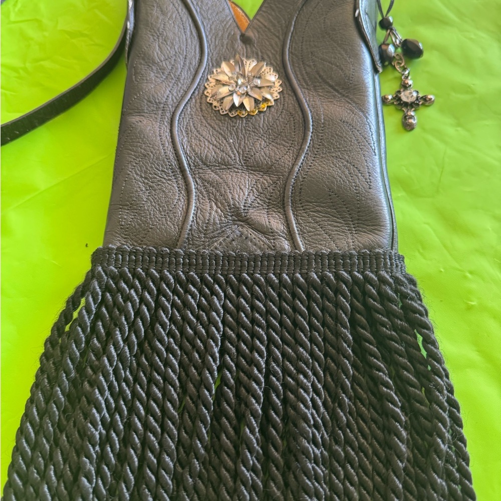 Nocona Cowboy Boot Leather Western
Fringe Bag - Picture 5 of 14